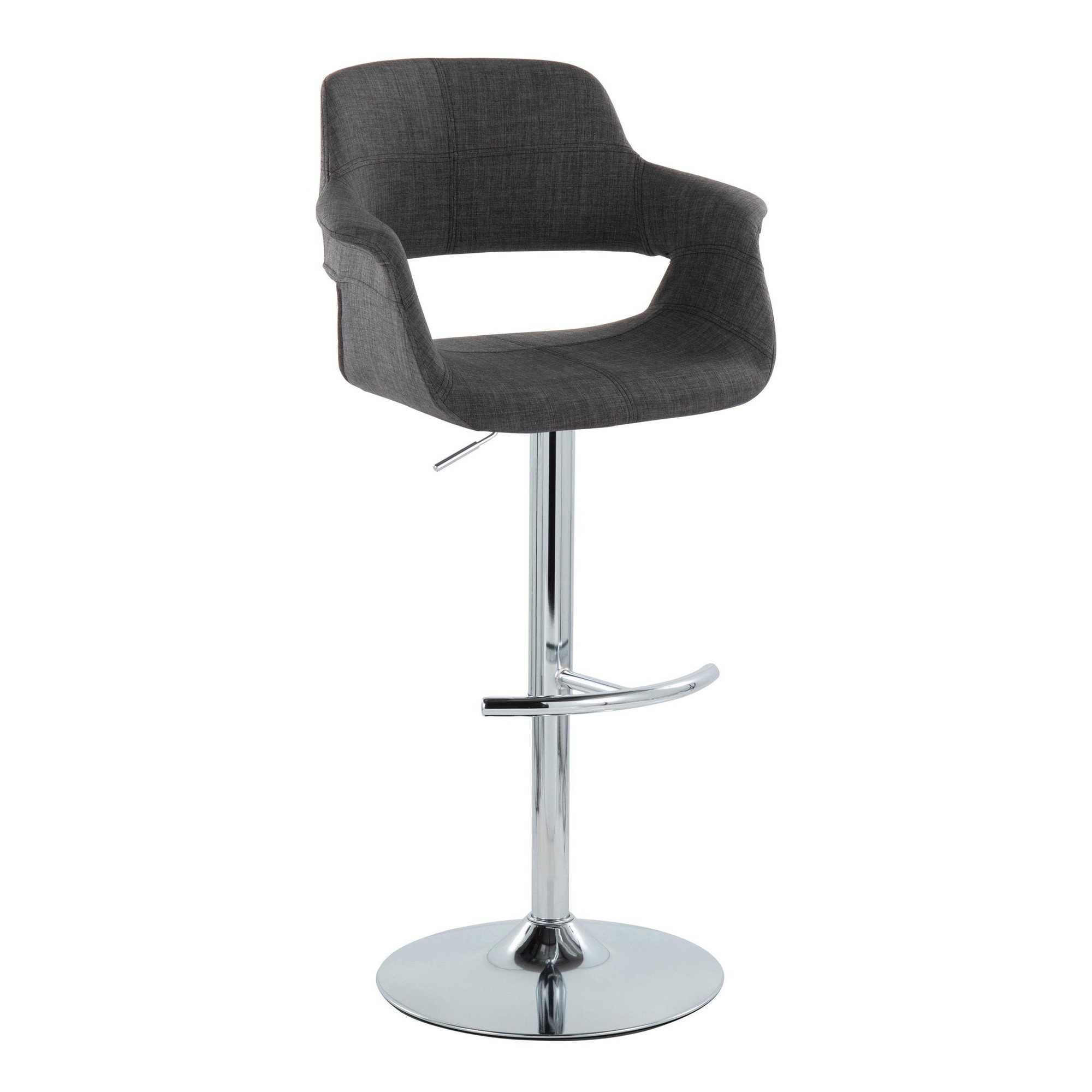 Vintage Flair Charcoal Swivel Mid-Century Modern Barstool (Set of 2) 4 Vintage Flair Charcoal Swivel Mid-Century Modern Barstool (Set of 2) - Image 4