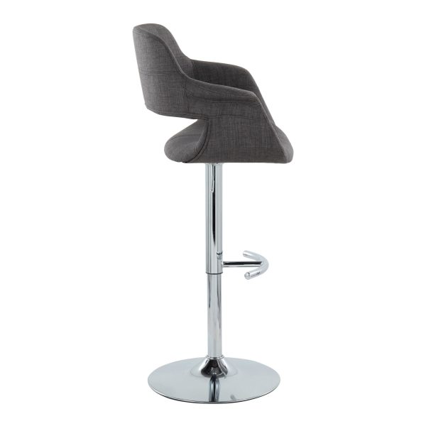 Vintage Flair Charcoal Swivel Mid Century Modern Barstool Set of 2 4