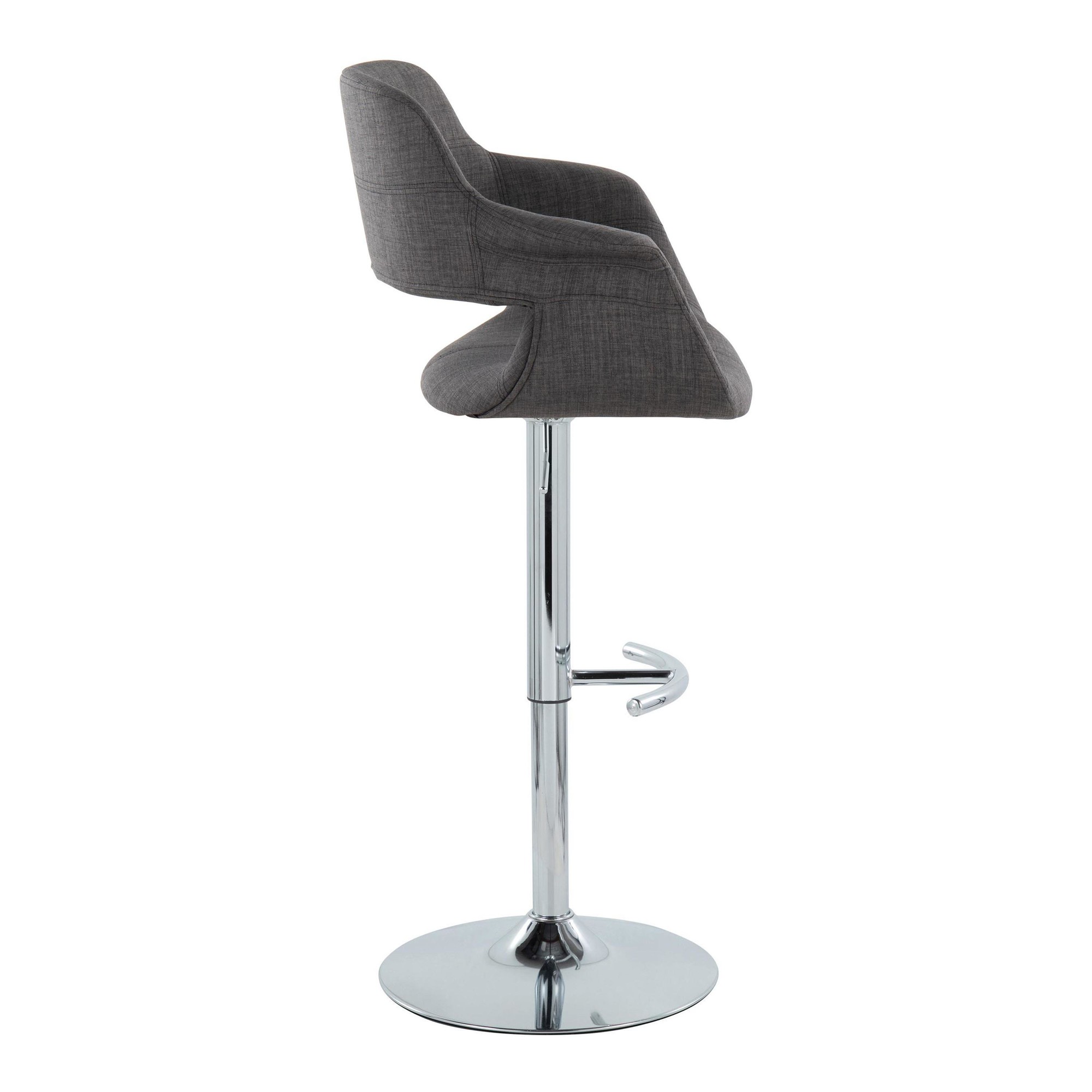 Vintage Flair Charcoal Swivel Mid-Century Modern Barstool (Set of 2) 5 Vintage Flair Charcoal Swivel Mid-Century Modern Barstool (Set of 2) - Image 5