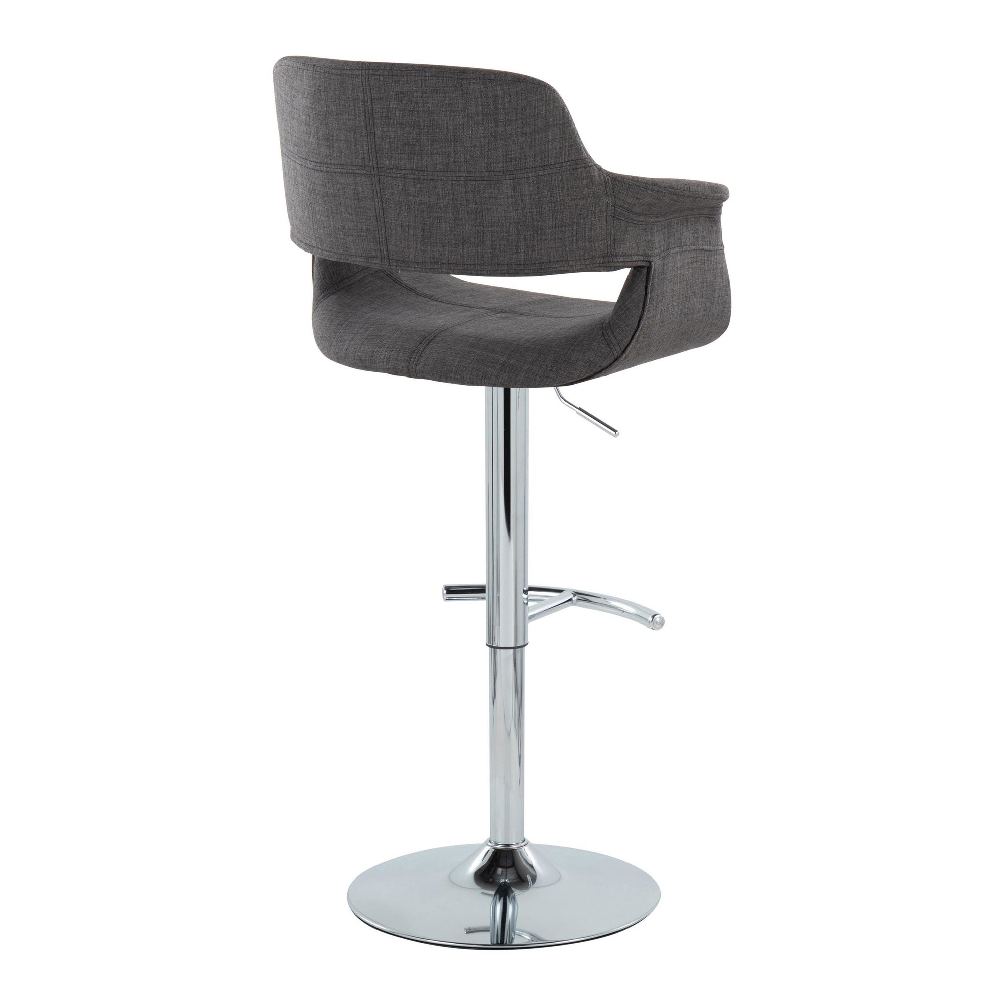 Vintage Flair Charcoal Swivel Mid-Century Modern Barstool (Set of 2) 6 Vintage Flair Charcoal Swivel Mid-Century Modern Barstool (Set of 2) - Image 6