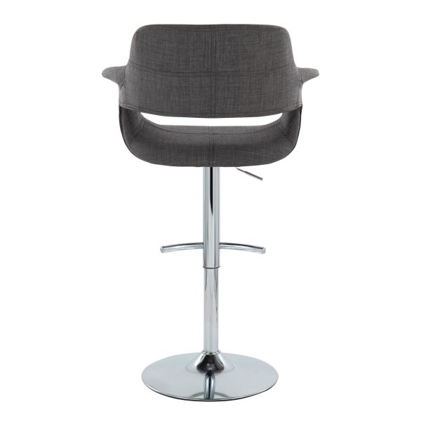 Vintage Flair Charcoal Swivel Mid Century Modern Barstool Set of 2 6