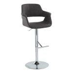 Vintage Flair Chrome Charcoal Mid-Century Modern Adjustable Barstools (Set of 2) 14 Vintage Flair Chrome Charcoal Mid-Century Modern Adjustable Barstools (Set of 2)