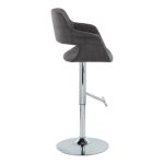 Vintage Flair Chrome Charcoal Mid-Century Modern Adjustable Barstools (Set of 2) 15 Vintage Flair Chrome Charcoal Mid-Century Modern Adjustable Barstools (Set of 2)