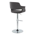 Vintage Flair Chrome Charcoal Mid-Century Modern Adjustable Barstools (Set of 2) 16 Vintage Flair Chrome Charcoal Mid-Century Modern Adjustable Barstools (Set of 2)