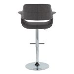 Vintage Flair Chrome Charcoal Mid-Century Modern Adjustable Barstools (Set of 2) 17 Vintage Flair Chrome Charcoal Mid-Century Modern Adjustable Barstools (Set of 2)