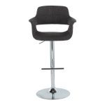Vintage Flair Chrome Charcoal Mid-Century Modern Adjustable Barstools (Set of 2) 18 Vintage Flair Chrome Charcoal Mid-Century Modern Adjustable Barstools (Set of 2)