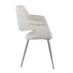 Vintage Flair Chrome Cream Velvet Art Deco Chair (Set of 2) 13 Vintage Flair Chrome Cream Velvet Art Deco Chair (Set of 2)