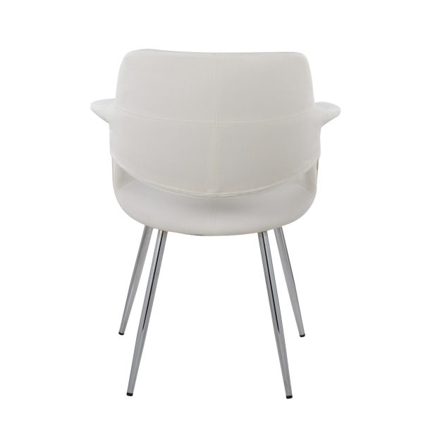 Vintage Flair Chrome Cream Velvet Art Deco Chair Set of 2 5