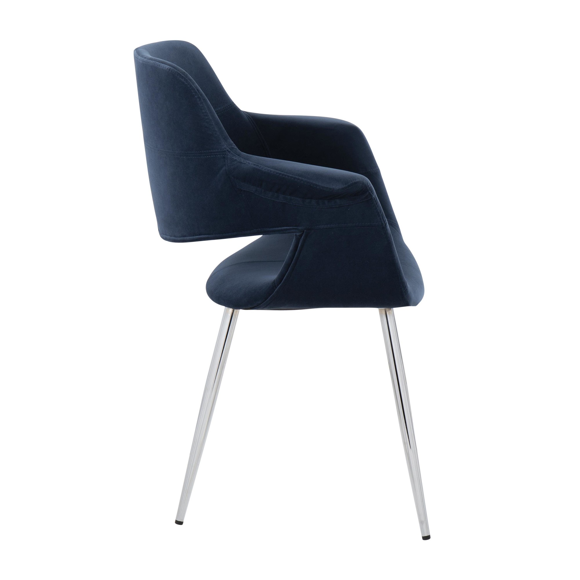 Vintage Flair Chrome and Blue Velvet Art Deco Chairs (Set of 2) 5 Vintage Flair Chrome and Blue Velvet Art Deco Chairs (Set of 2) - Image 5