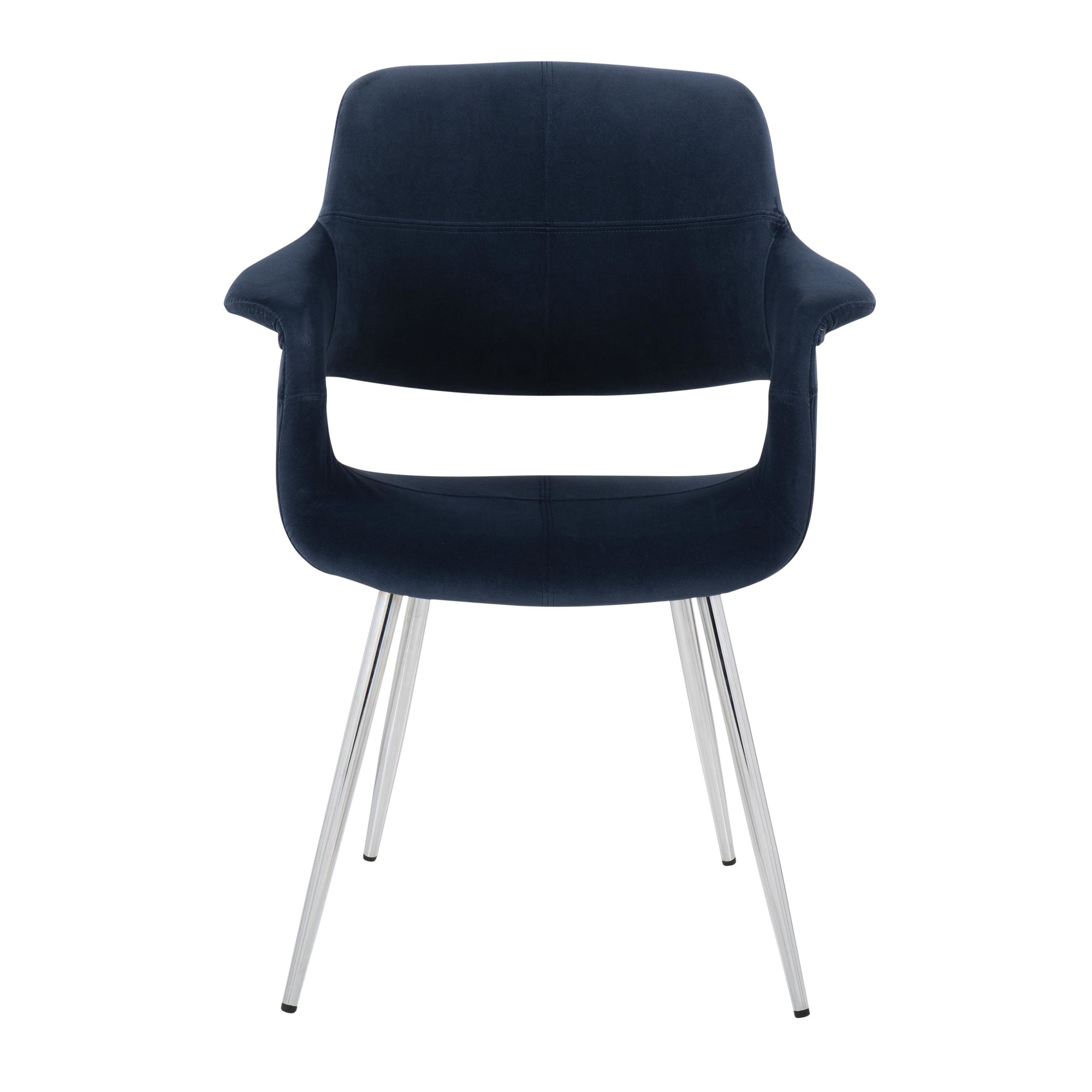 Vintage Flair Chrome and Blue Velvet Art Deco Chairs (Set of 2) 8 Vintage Flair Chrome and Blue Velvet Art Deco Chairs (Set of 2) - Image 8