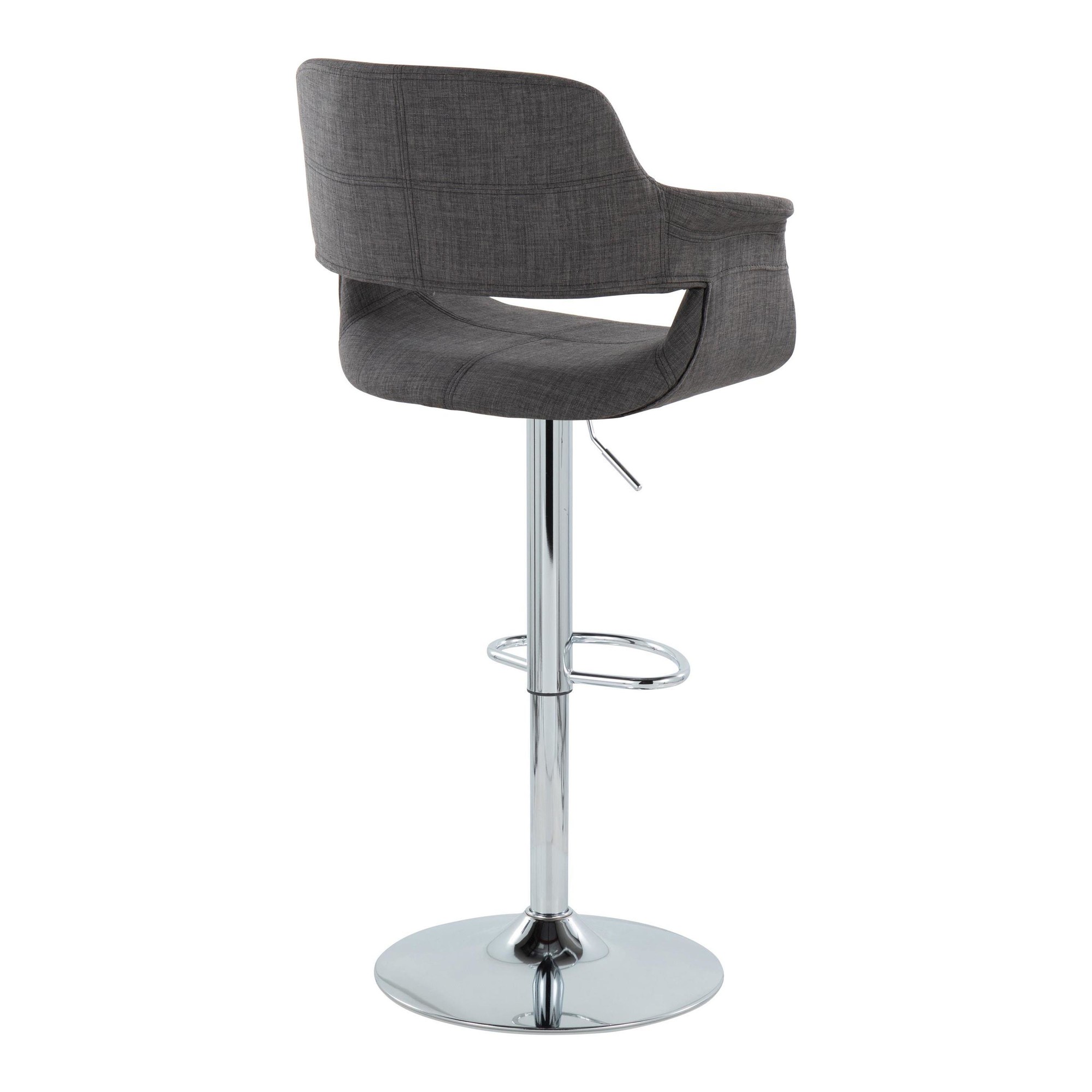 Vintage Flair Chrome and Charcoal Swivel Barstools (Set of 2) 6 Vintage Flair Chrome and Charcoal Swivel Barstools (Set of 2) - Image 6