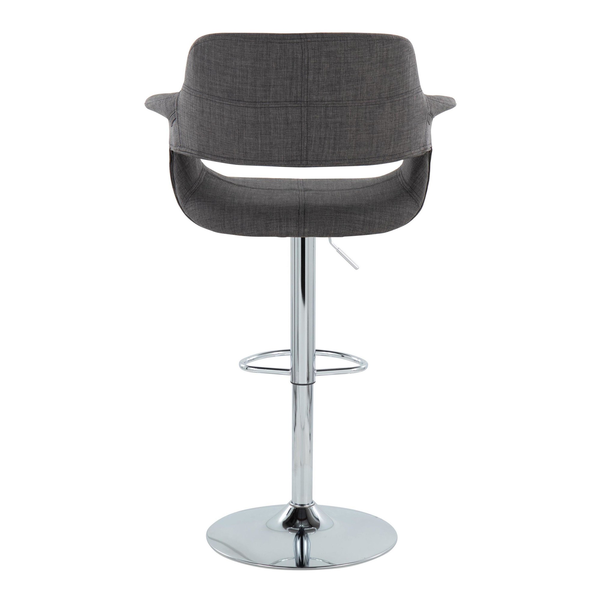 Vintage Flair Chrome and Charcoal Swivel Barstools (Set of 2) 7 Vintage Flair Chrome and Charcoal Swivel Barstools (Set of 2) - Image 7