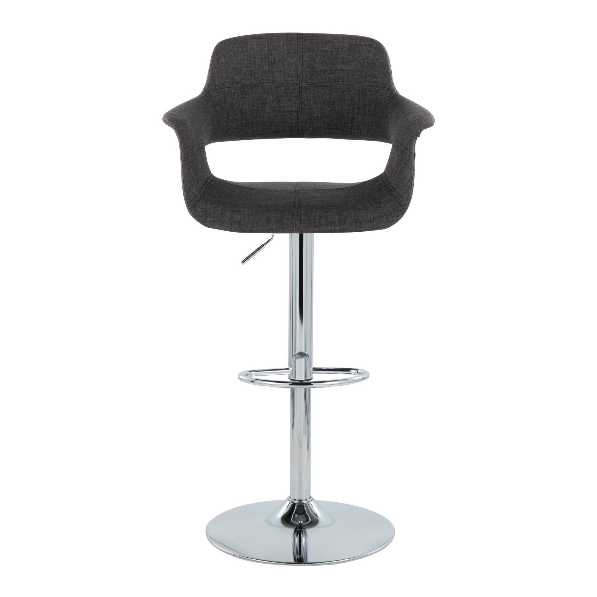 Vintage Flair Chrome and Charcoal Swivel Barstools (Set of 2) 8 Vintage Flair Chrome and Charcoal Swivel Barstools (Set of 2) - Image 8