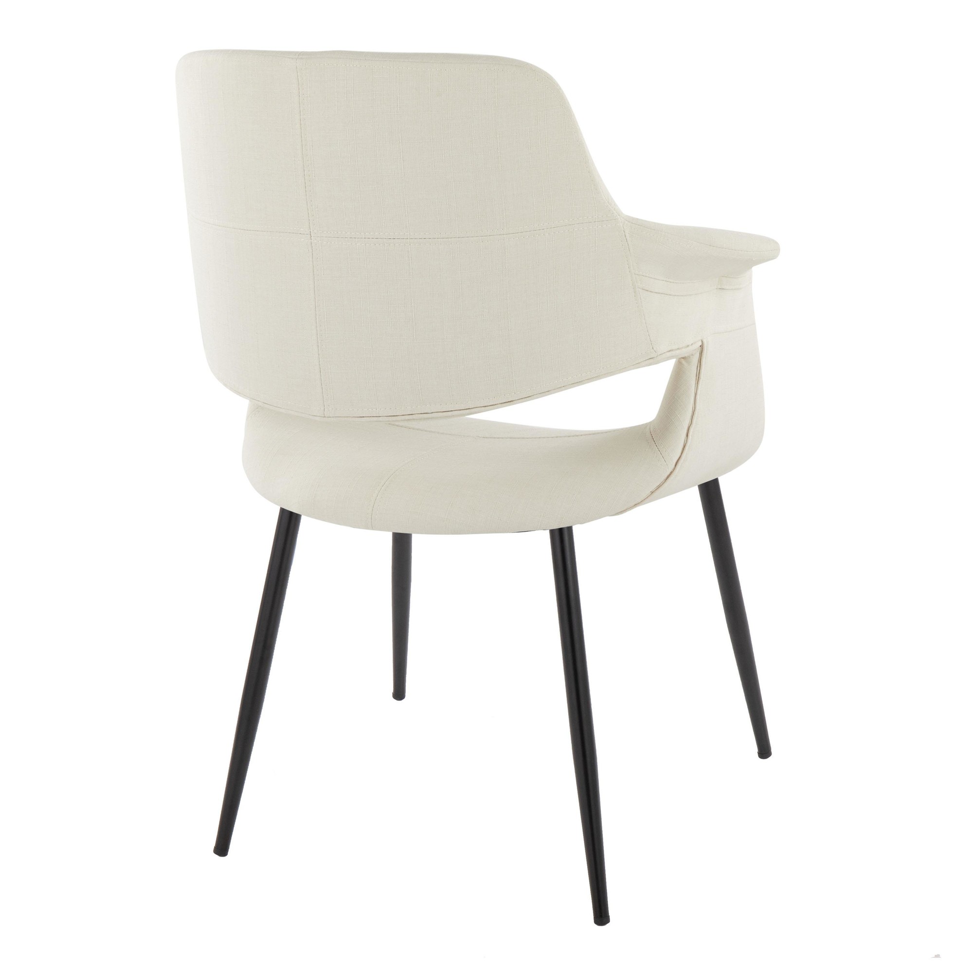 Vintage Flair Cream Fabric Black Metal Art Deco Chairs (Set of 2) 5 Vintage Flair Cream Fabric Black Metal Art Deco Chairs (Set of 2) - Image 5