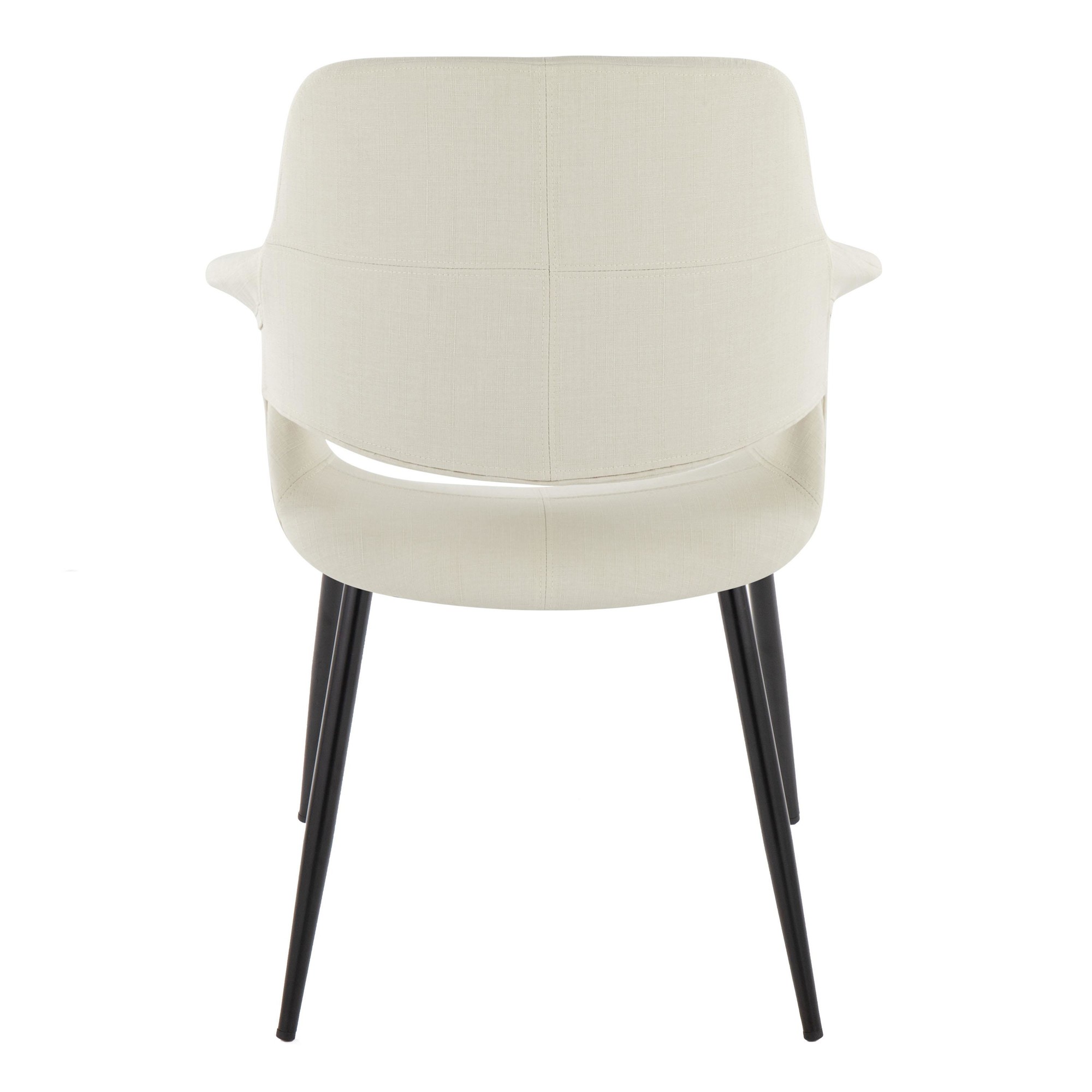 Vintage Flair Cream Fabric Black Metal Art Deco Chairs (Set of 2) 6 Vintage Flair Cream Fabric Black Metal Art Deco Chairs (Set of 2) - Image 6