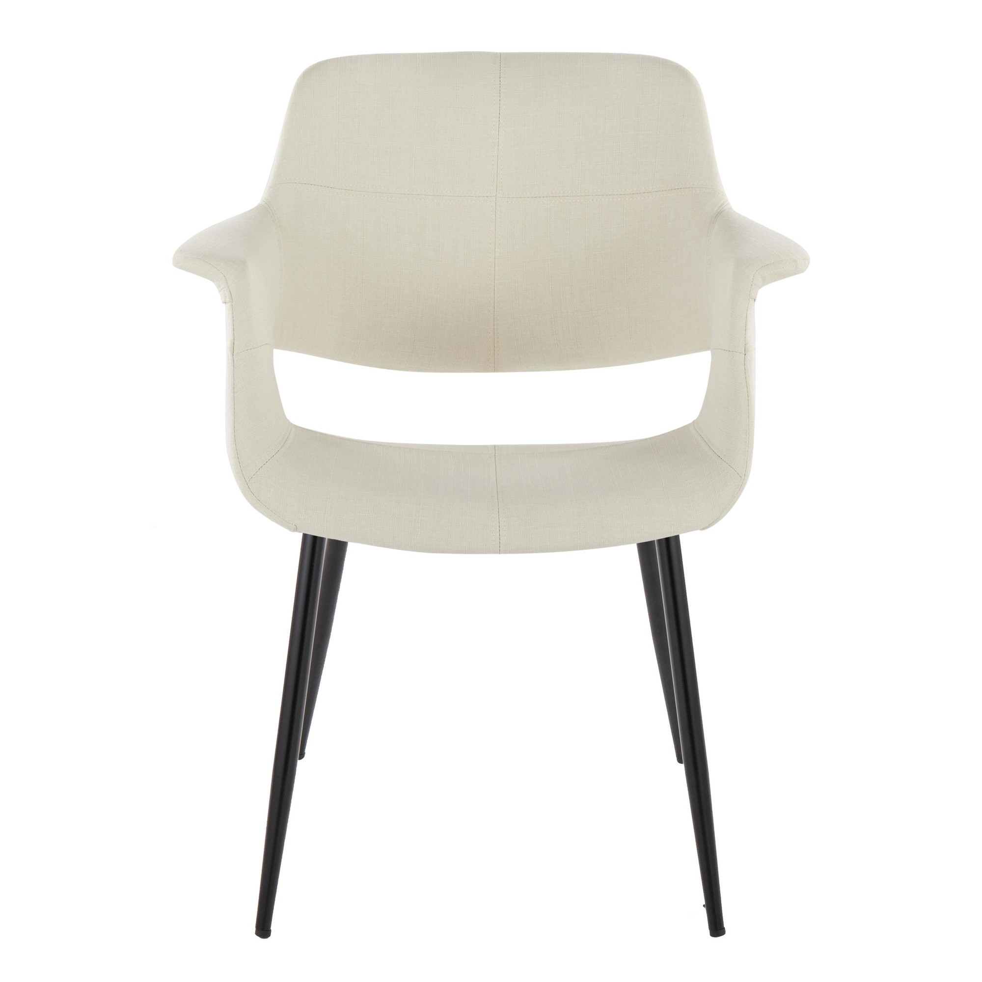 Vintage Flair Cream Fabric Black Metal Art Deco Chairs (Set of 2) 7 Vintage Flair Cream Fabric Black Metal Art Deco Chairs (Set of 2) - Image 7