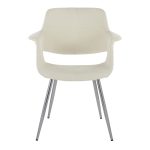 Vintage Flair Cream Fabric Chrome Art Deco Chairs (Set of 2) 23 Vintage Flair Cream Fabric Chrome Art Deco Chairs (Set of 2)
