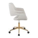 Vintage Flair Cream Velvet Mid-Century Modern Swivel Office Chair 12 Vintage Flair Cream Velvet Mid-Century Modern Swivel Office Chair