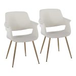 Vintage Flair Gold Cream Art Deco Accent Chairs (Set of 2)