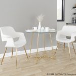 Vintage Flair Gold Cream Art Deco Accent Chairs (Set of 2)