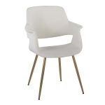 Vintage Flair Gold Cream Art Deco Accent Chairs (Set of 2)