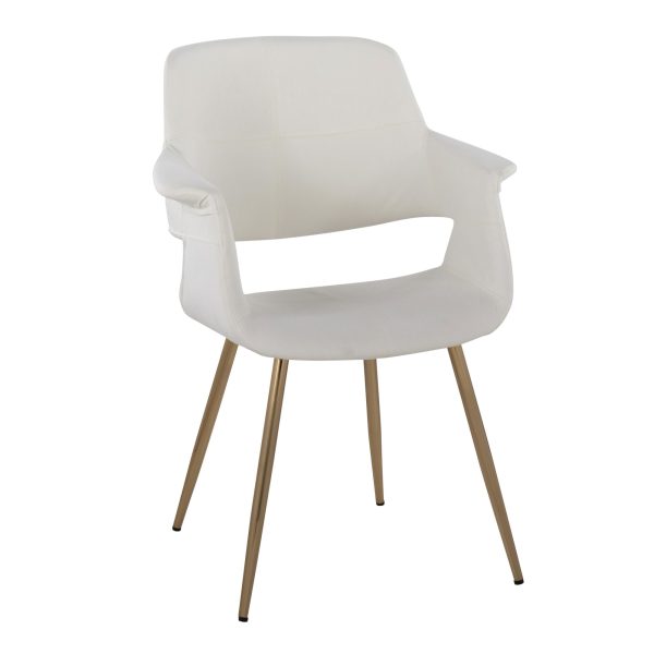 Vintage Flair Gold Cream Art Deco Accent Chairs Set of 2 2