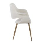 Vintage Flair Gold Cream Art Deco Accent Chairs (Set of 2)