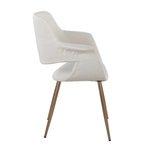 Vintage Flair Gold Cream Art Deco Accent Chairs Set of 2 3