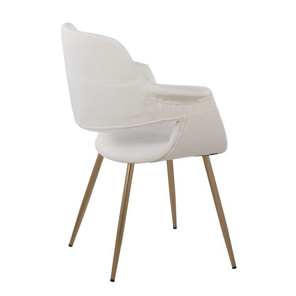 Vintage Flair Gold Cream Art Deco Accent Chairs Set of 2 4