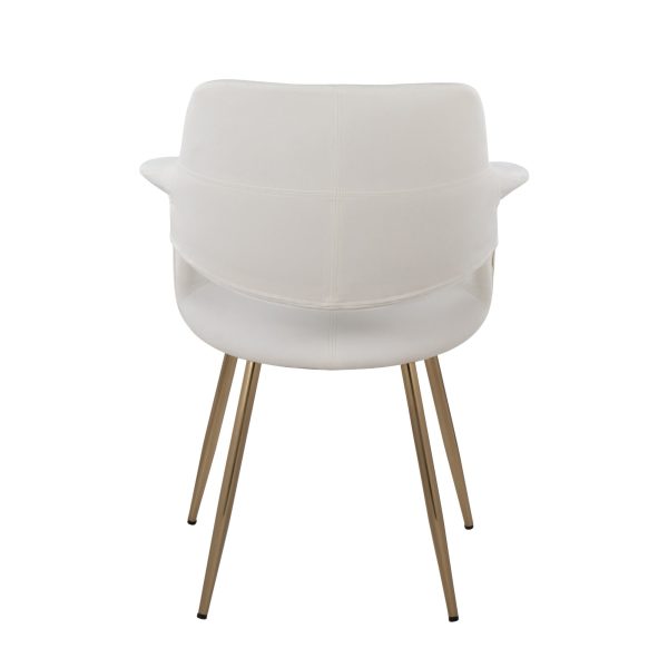Vintage Flair Gold Cream Art Deco Accent Chairs Set of 2 5