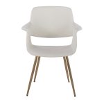 Vintage Flair Gold Cream Art Deco Accent Chairs (Set of 2)