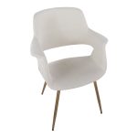 Vintage Flair Gold Cream Art Deco Accent Chairs (Set of 2)