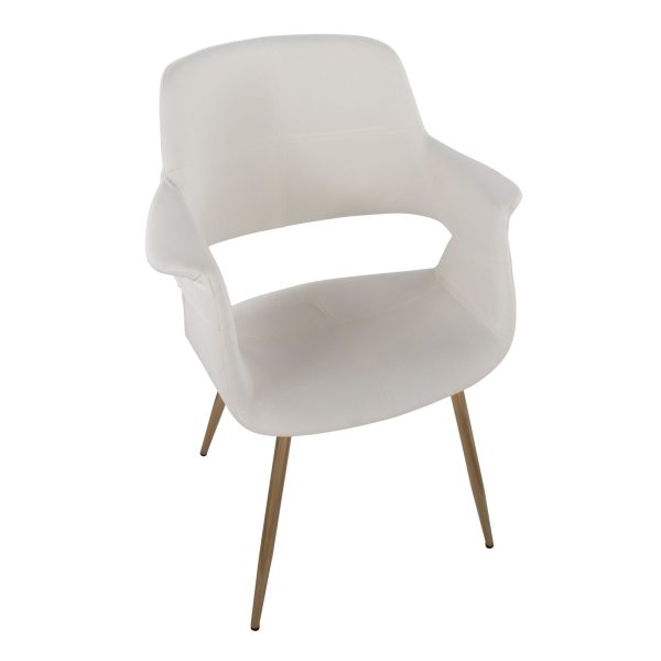 Vintage Flair Gold Cream Art Deco Accent Chairs Set of 2 7
