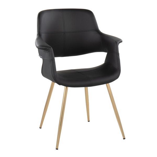 Vintage Flair Gold and Black Art Deco Chairs Set of 2 2