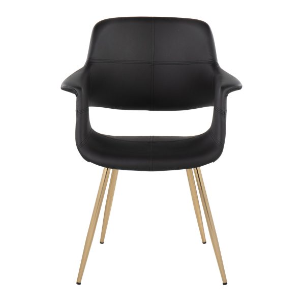Vintage Flair Gold and Black Art Deco Chairs Set of 2 6