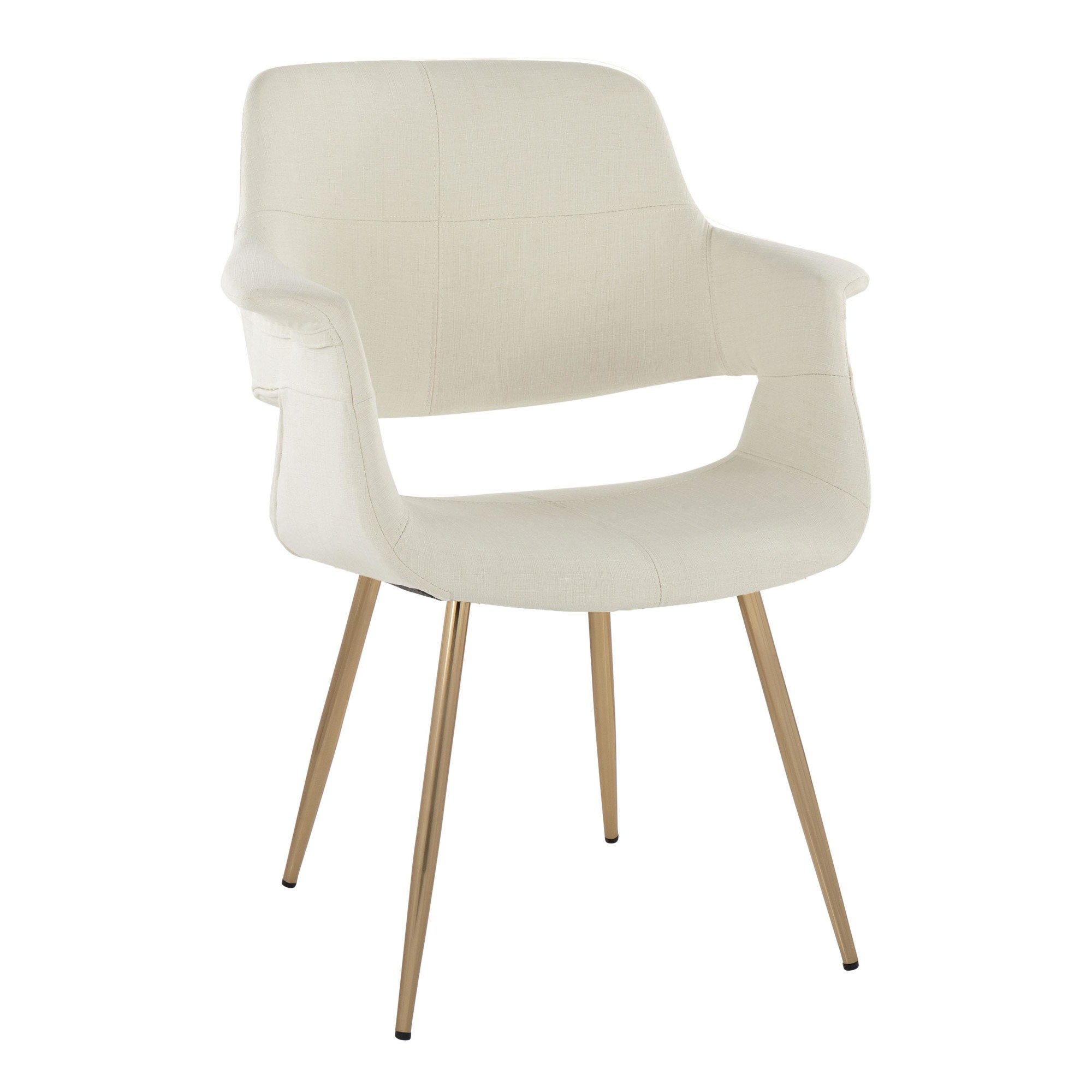 Vintage Flair Gold and Cream Art Deco Chairs (Set of 2) 3 Vintage Flair Gold and Cream Art Deco Chairs (Set of 2) - Image 3