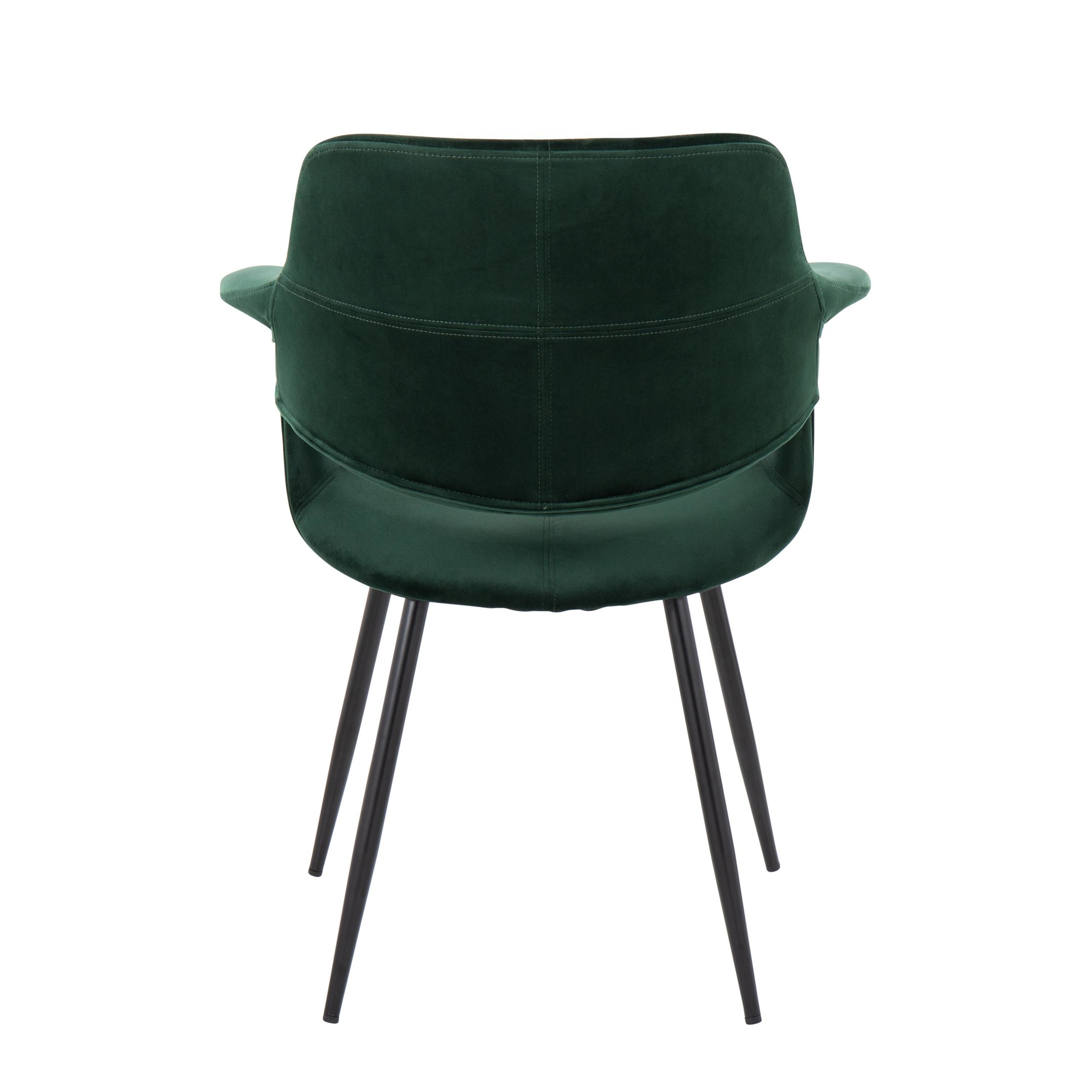 Vintage Flair Green Velvet Black Metal Glam Chairs (Set of 2) 6 Vintage Flair Green Velvet Black Metal Glam Chairs (Set of 2) - Image 6