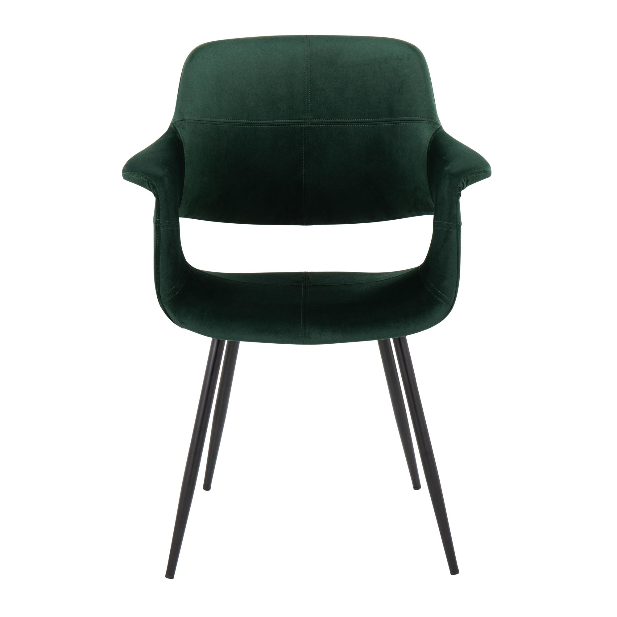 Vintage Flair Green Velvet Black Metal Glam Chairs (Set of 2) 7 Vintage Flair Green Velvet Black Metal Glam Chairs (Set of 2) - Image 7