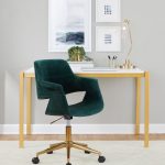 Vintage Flair Green Velvet Mid-Century Modern Office Chair 10 Vintage Flair Green Velvet Mid-Century Modern Office Chair