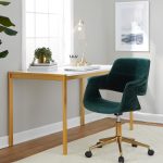 Vintage Flair Green Velvet Mid-Century Modern Office Chair 9 Vintage Flair Green Velvet Mid-Century Modern Office Chair
