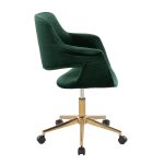 Vintage Flair Green Velvet Mid-Century Modern Office Chair 12 Vintage Flair Green Velvet Mid-Century Modern Office Chair