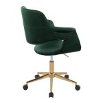 Vintage Flair Green Velvet Mid-Century Modern Office Chair 13 Vintage Flair Green Velvet Mid-Century Modern Office Chair