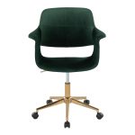 Vintage Flair Green Velvet Mid-Century Modern Office Chair 15 Vintage Flair Green Velvet Mid-Century Modern Office Chair