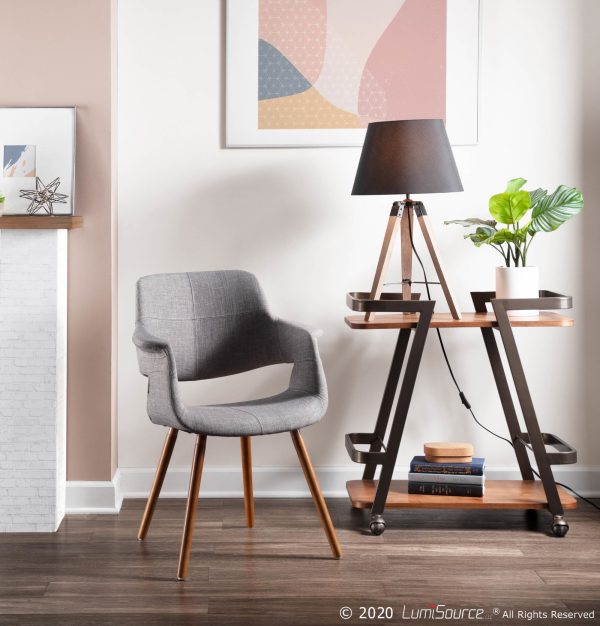 Vintage Flair Light Grey Mid Century Modern Accent Chair