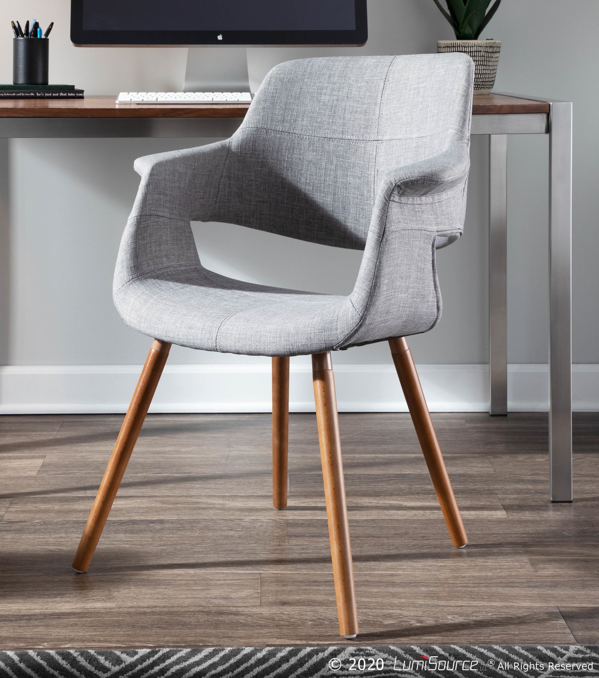 Vintage Flair Light Grey Mid-Century Modern Accent Chair 8 Vintage Flair Light Grey Mid-Century Modern Accent Chair - Image 8
