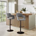 Vintage Flair Light Grey Mid-Century Modern Swivel Barstool (Set of 2) 10 Vintage Flair Light Grey Mid-Century Modern Swivel Barstool (Set of 2)
