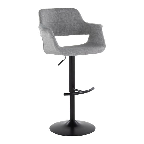 Vintage Flair Light Grey Mid Century Modern Swivel Barstool Set of 2 2