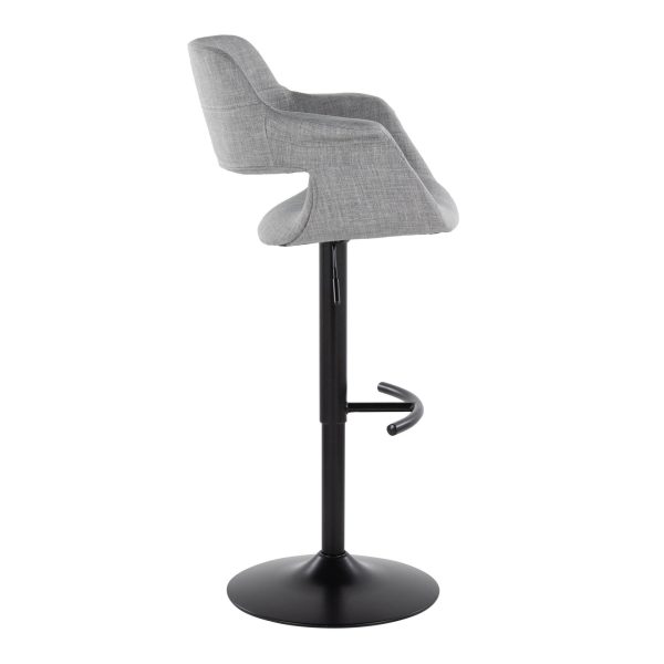 Vintage Flair Light Grey Mid Century Modern Swivel Barstool Set of 2 3