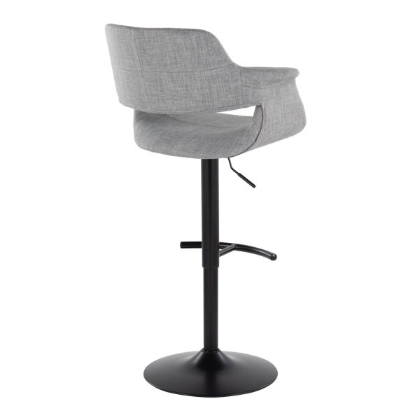 Vintage Flair Light Grey Mid Century Modern Swivel Barstool Set of 2 4