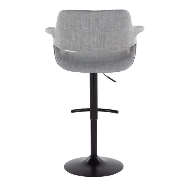Vintage Flair Light Grey Mid Century Modern Swivel Barstool Set of 2 5